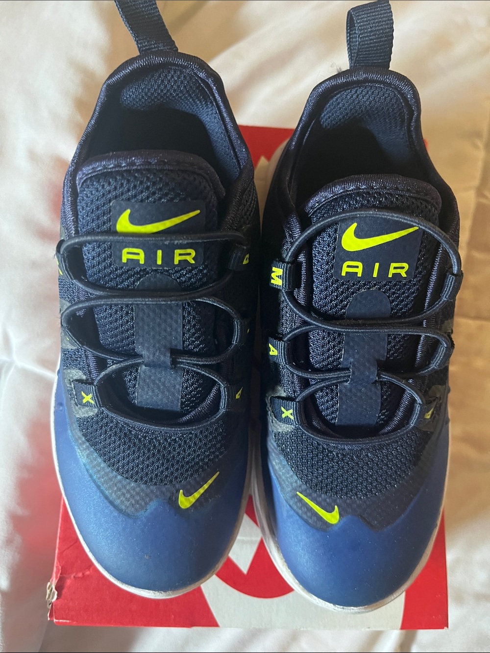 Nike Kids' Air Sneakers - Navy and Neon Yellow